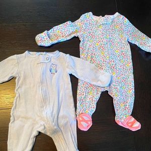 2 Carter’s NB Zip Up Sleepers
